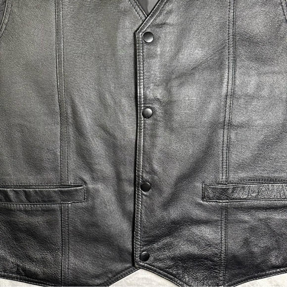 Leather USA Vietnam Veteran Vest - Black - Men’s 2XL Biker Patch - Picture 6 of 12